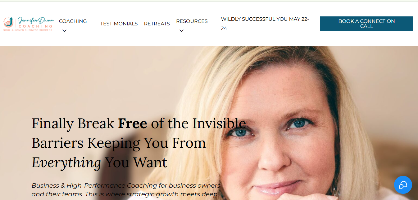 Jennifer Dawn Coaching Website Development
