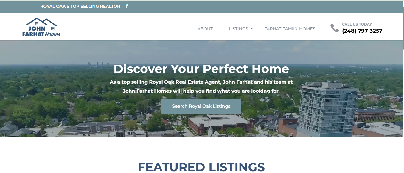 John Farhat Homes Website Development